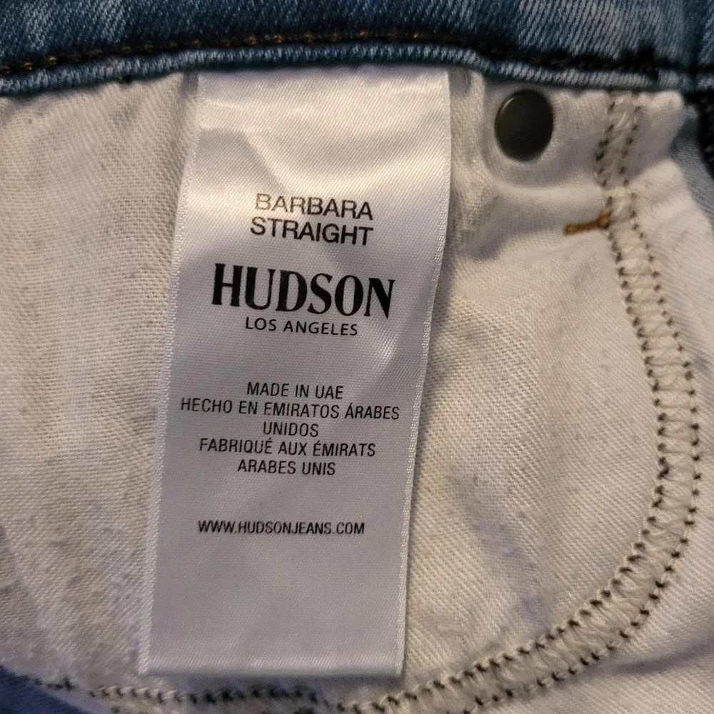 HUDSON jeans Women's 29 Barbara straight leg distressed medium blue wash casual - Picture 8 of 12